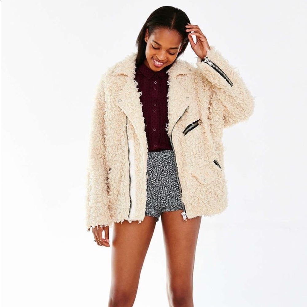 UNIF X UO Furry Moto Coat